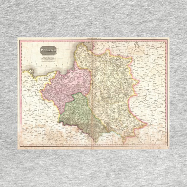 Vintage Map of Poland (1818) by Bravuramedia